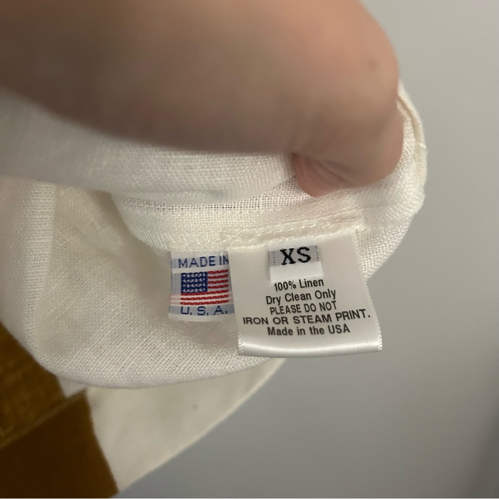 NANCYSTELLASOTO Nancy Stella Soto SLSS Linen Blouse in Brown White - Picture 5 of 6